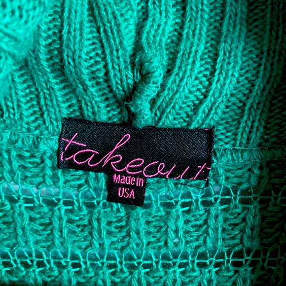 2XHP Brand NWOT Stunning Emerald Green Knit Long Duster Style Sweater OS - Picture 10 of 12